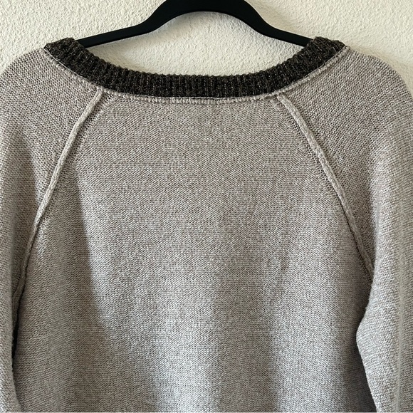 Democracy Women’s Knit Sweater Sz Medium Beige Cozy Grandpa Boho Fall Lagenlook - Picture 3 of 12